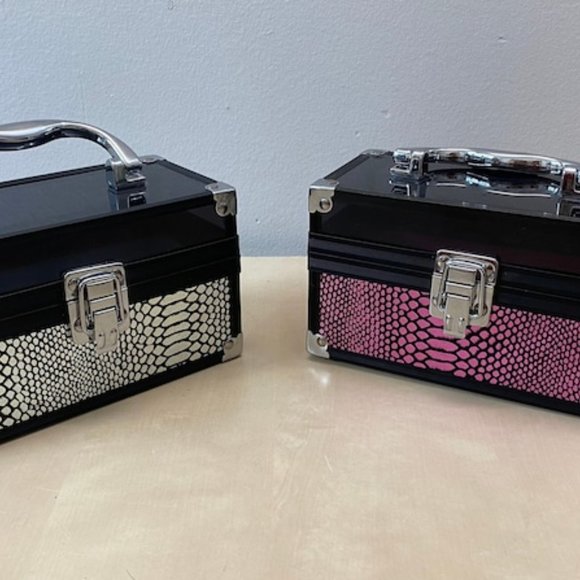 Tow Jewelry Travel Box Plastic and Metal Cases ,Handle and Metal Hasp Latch,Port - Picture 10 of 10